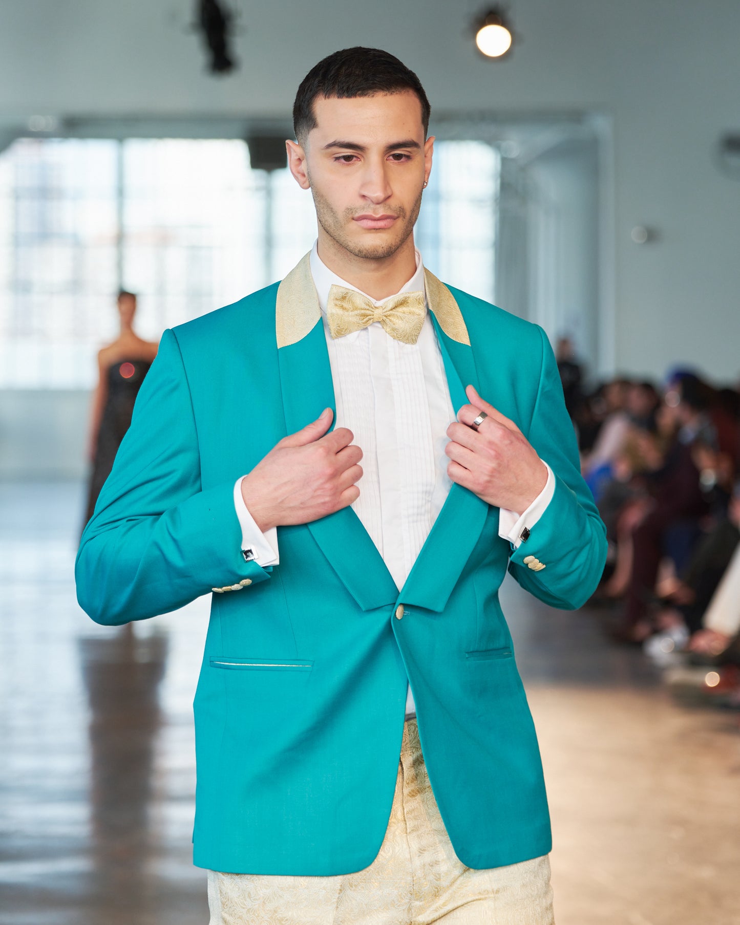Turquoise and Yellow Tuxedo