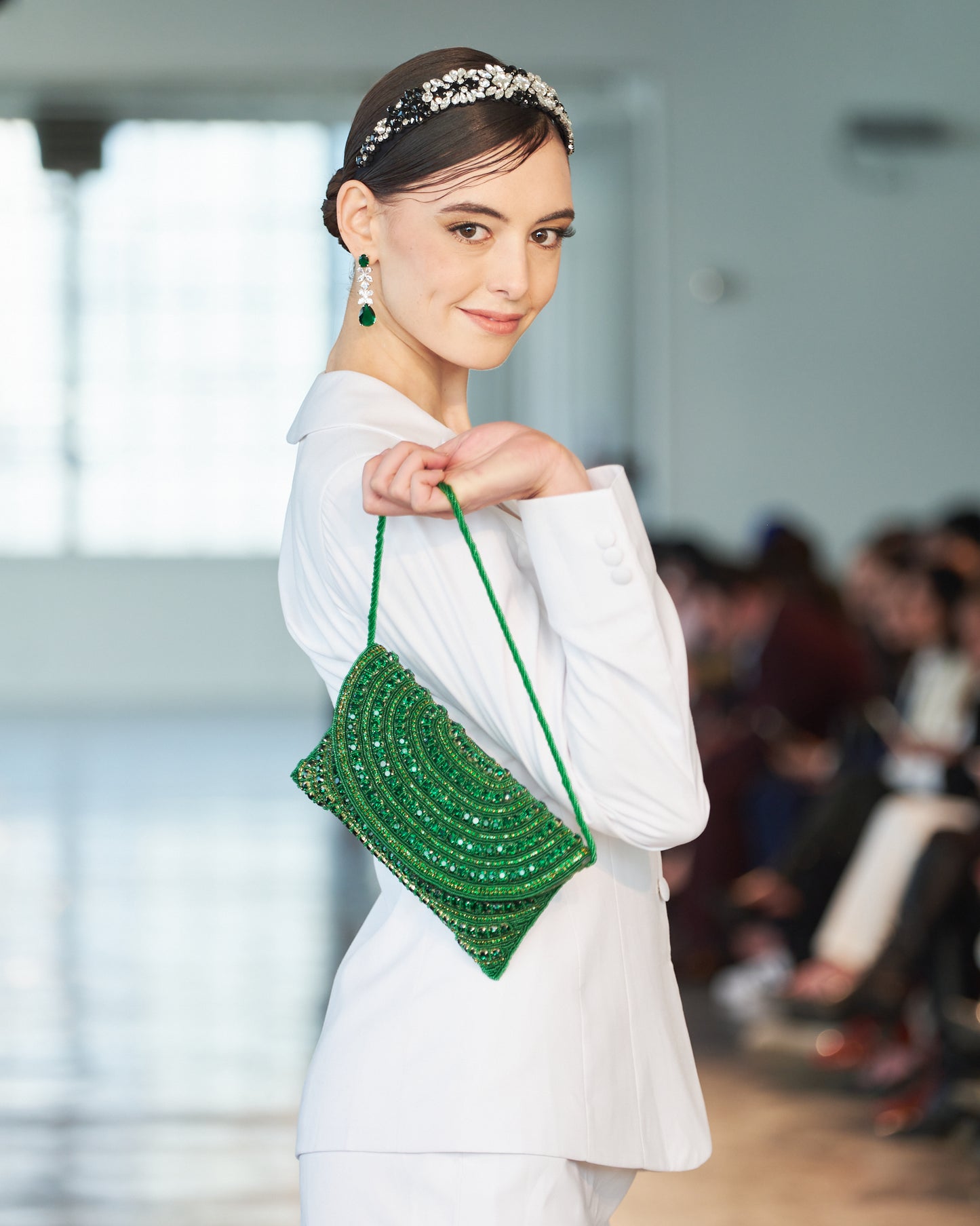 Sleek white women's dress suit