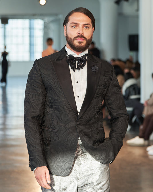 Shimmery Silver and Gray Trousers Tuxedo