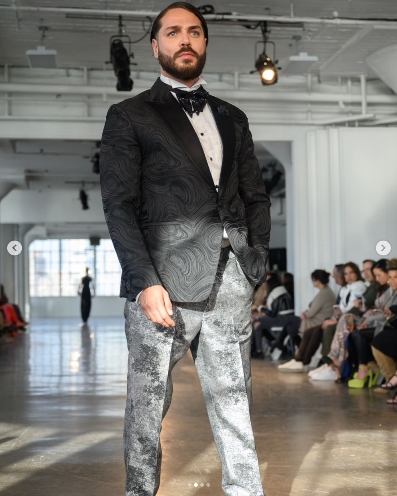 Shimmery Silver and Gray Trousers Tuxedo