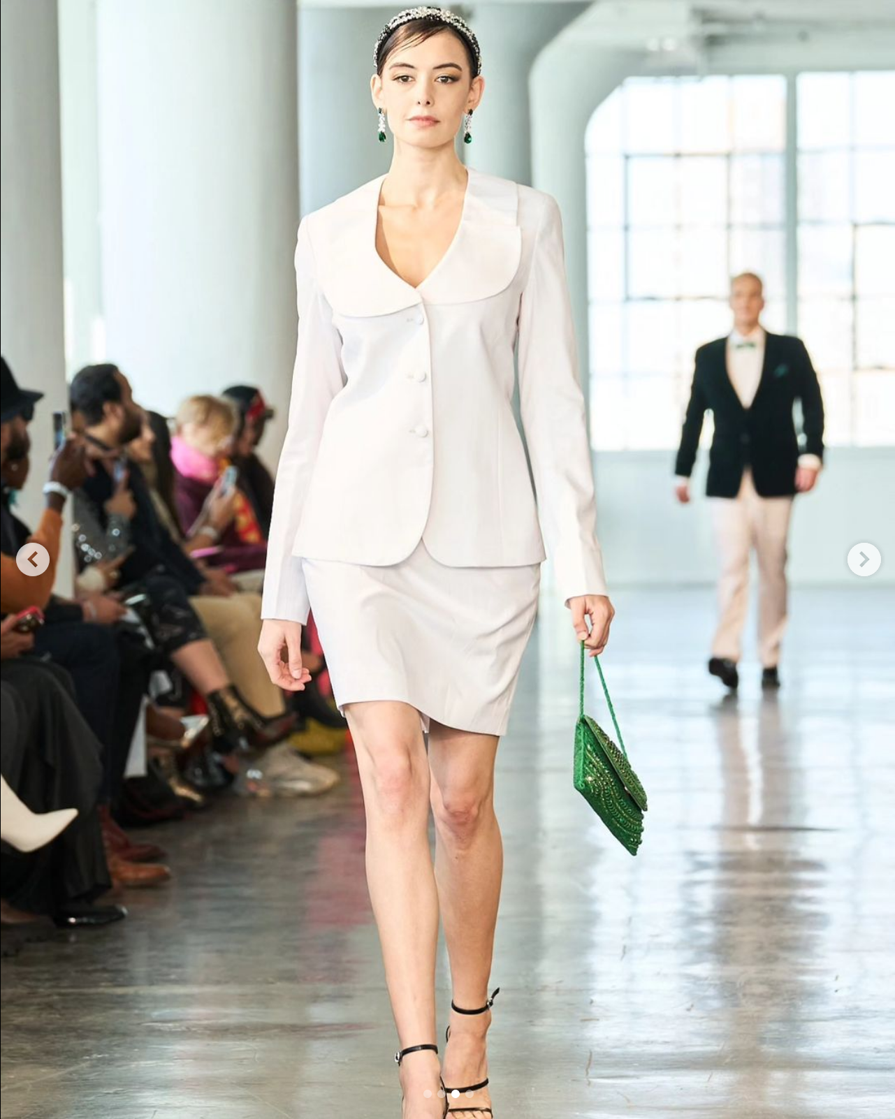 Sleek white women's dress suit