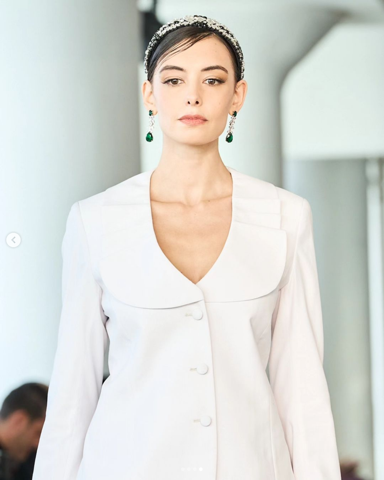 Sleek white women's dress suit