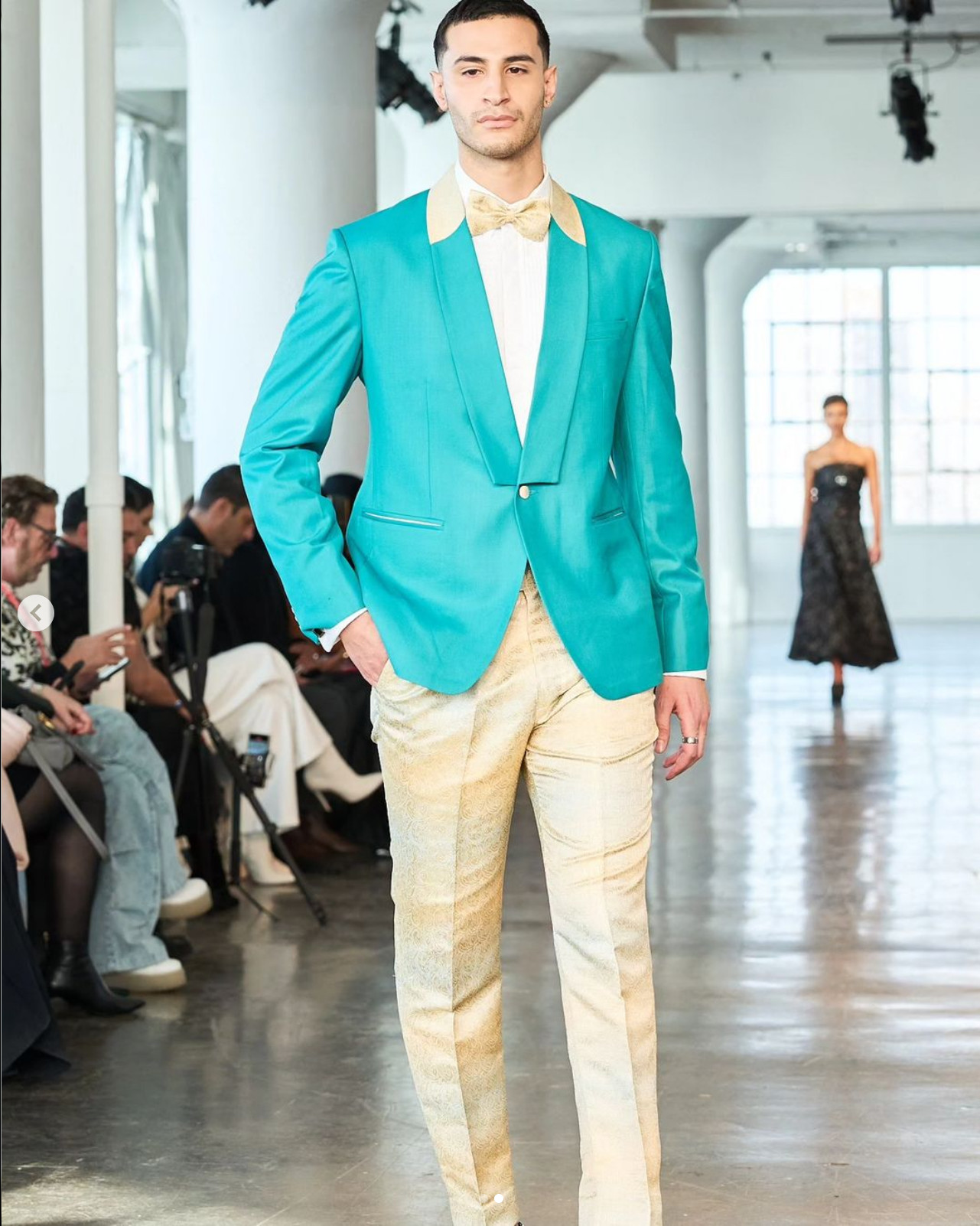 Turquoise and Yellow Tuxedo